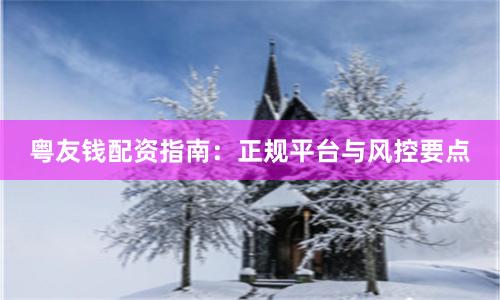 粤友钱配资指南:正规平台与风控要点